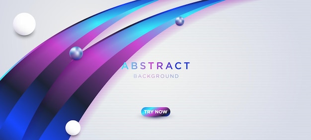 Futuristic purple and white neon abstract gaming banner design template with metal line technology