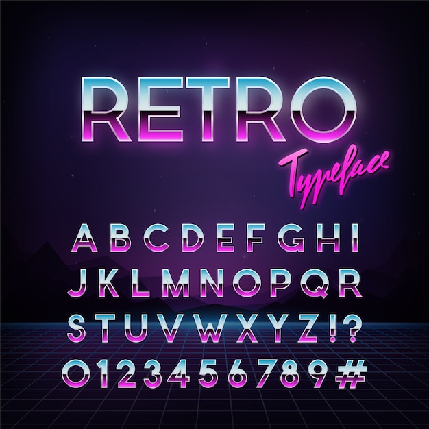 Futuristic retro typeface.