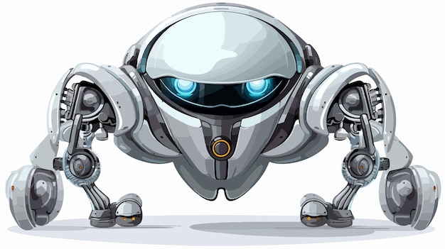 Futuristic Robot Shiny Metal Sleek Design Vector