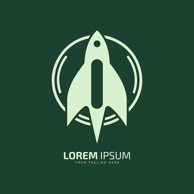 Futuristic Rocket Emblem Silhouette Logo Vector Design