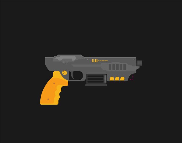 Futuristic SciFi Pistol flat vector Weapon Gun