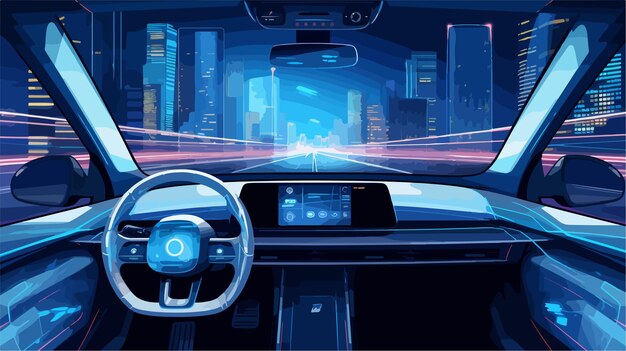 Futuristic Smart Car Interior for Autonomous Driving Experience