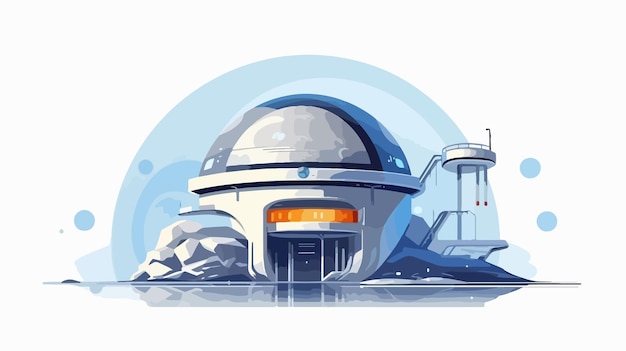 Vector futuristic space observatory design vector illustration