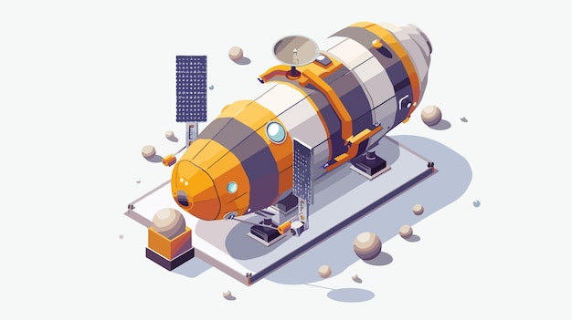 Vector futuristic space probe on white background