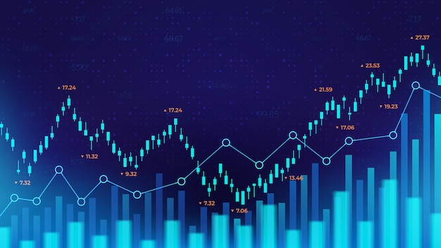 Futuristic Stock Market Background with Trend of Graph