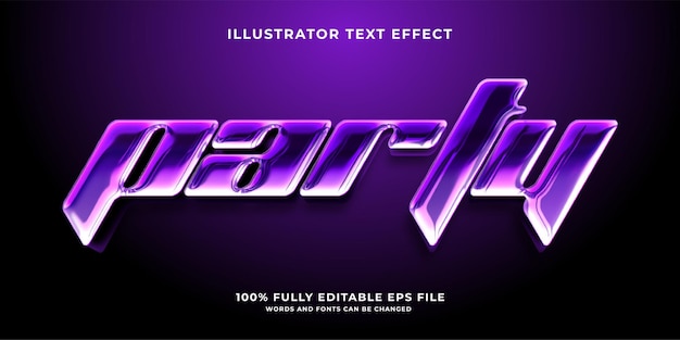 Futuristic Stylish Party Editable 3D Text Effect