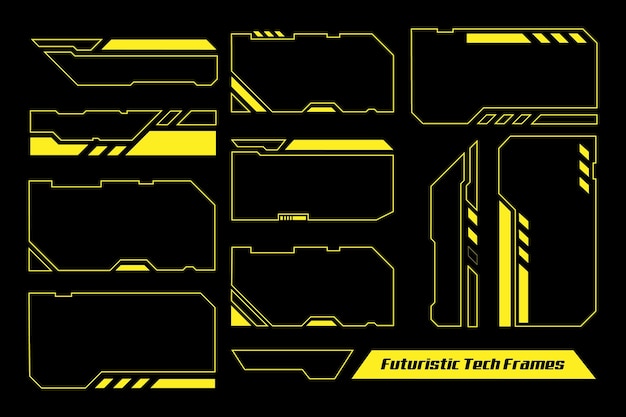 Futuristic Tech Frames Vector Design