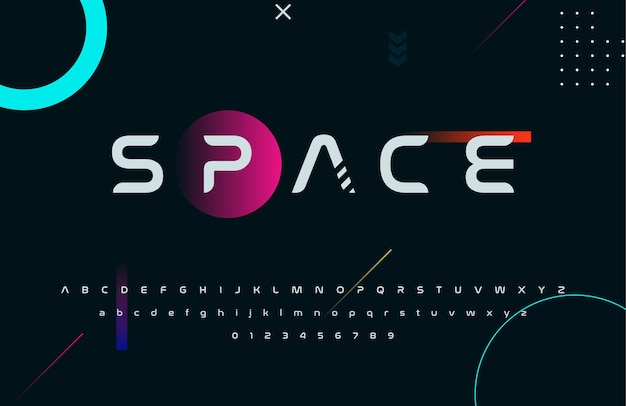 Futuristic techno bold sci fi display font style