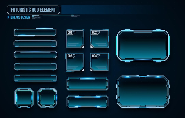 Futuristic technology frames interface hud element design for ui games