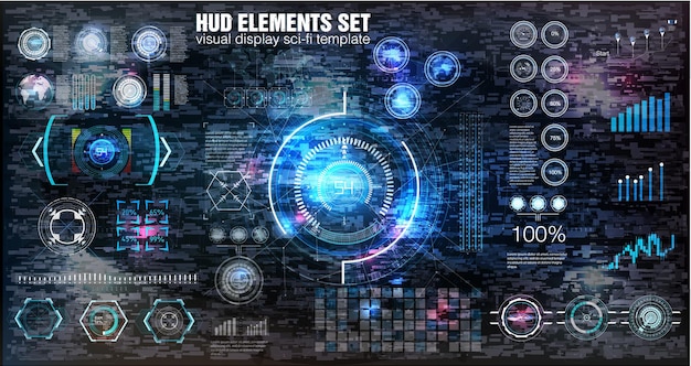 Futuristic Technology HUD Screen Tactical View SciFi VR Dislpay HUD UI Futuristic VR Headup Dis