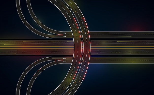 Vector futuristic traffic road