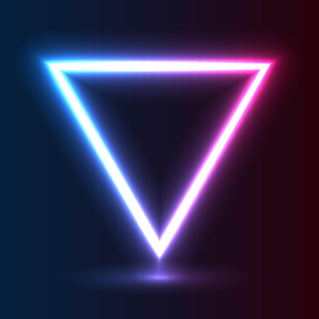 Futuristic triangle Neon frame border cyber neon glowing background