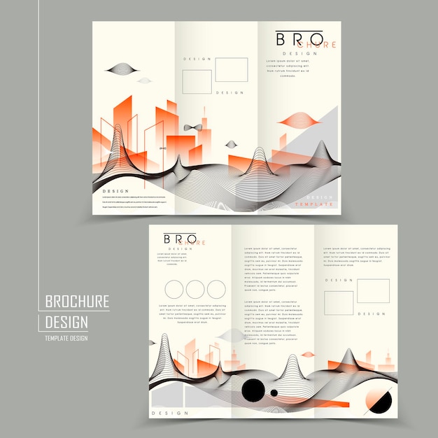 Vector futuristic trifold brochure design