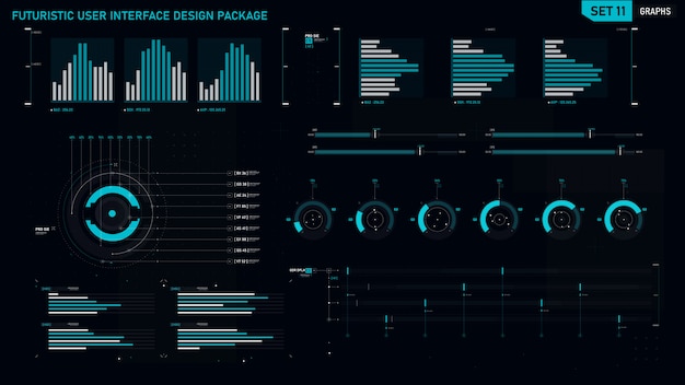 Vector futuristic user interface element 