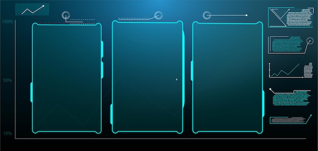 Futuristic Vector HUD Interface Screen Design. Digital callouts titles. HUD UI GUI futuristic user i
