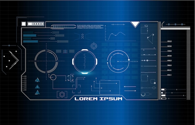 Futuristic Vector HUD Interface Screen Design Digital callouts titles HUD UI GUI