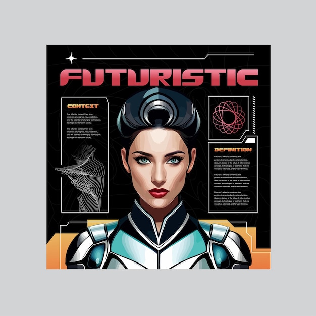 Futuristic woman instagram poster