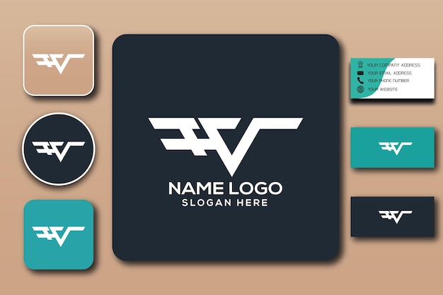 FV monogram logo template