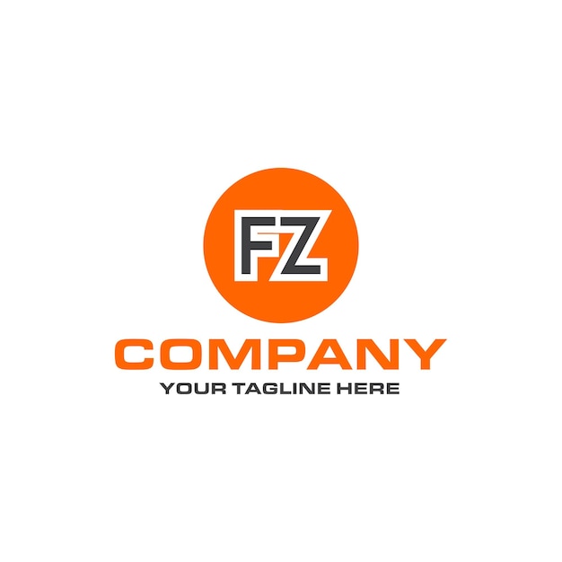 FZ letter rounded shape logo design