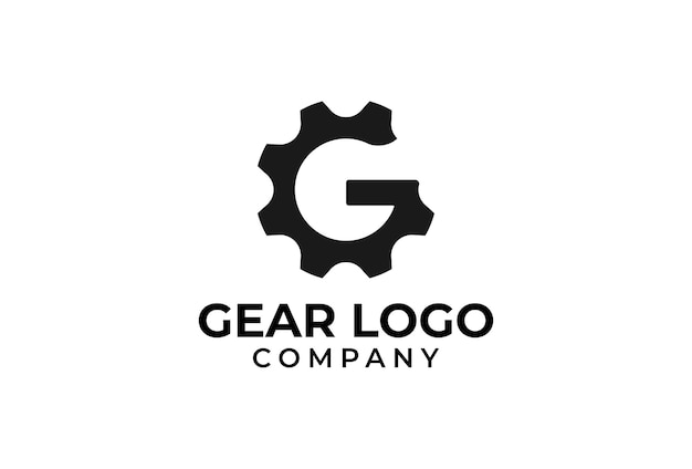 G Gear logo abstract letter g forming gear vector illustration