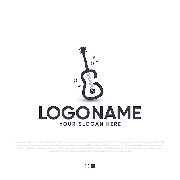 G Guitar Logo Design Premium Vector