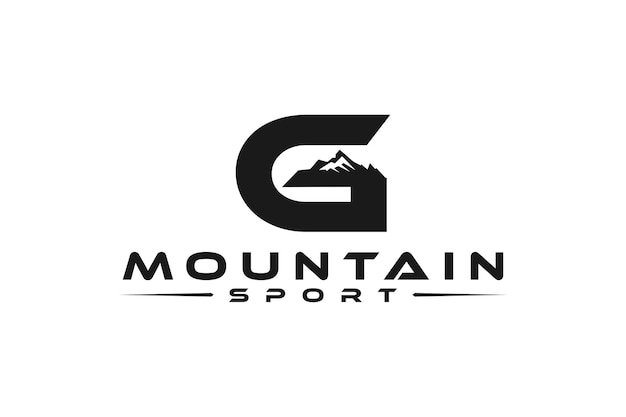 G initial letter logo design mountain outdoor adventure icon symbol