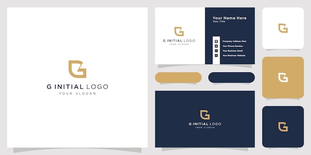 g initial logo concept business card template