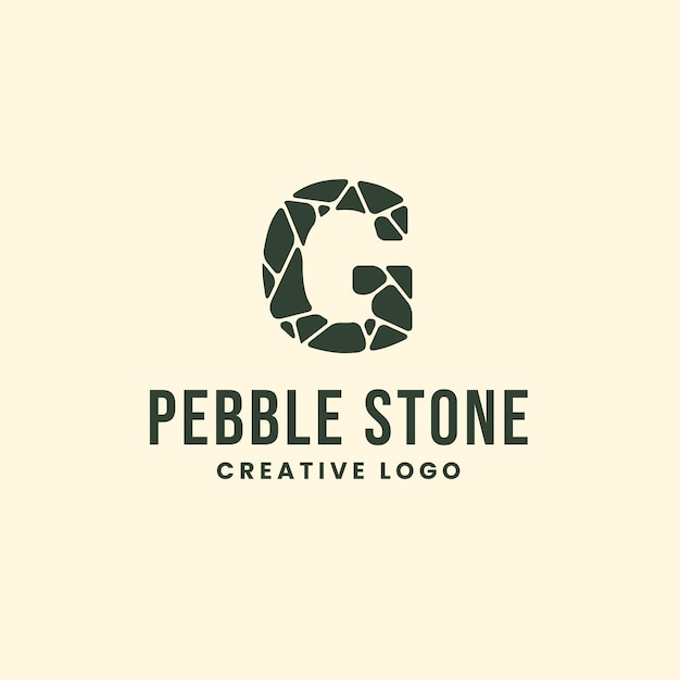 G Letter Pebble Stone Organic And Luxurious Logo Design