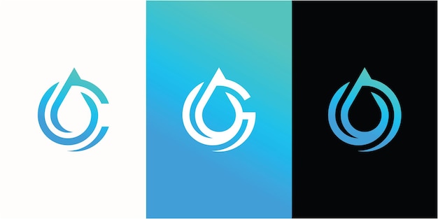 G logo with water drop design illustration