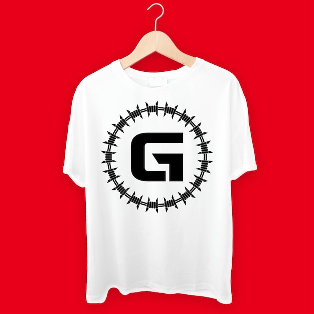 Vector g white tshirt design ai