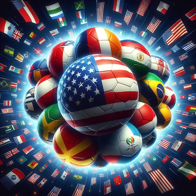 g7 country flags on spheres around the planet earth 3d illustration