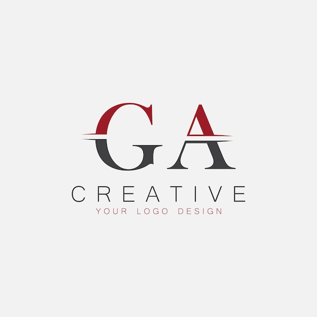 Vector ga initial monogram with letter creative logo