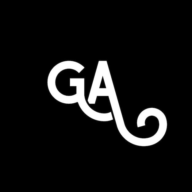 Vector ga letter logo design on black background ga creative initials letter logo concept ga letter design ga white letter design on black background g a g a logo