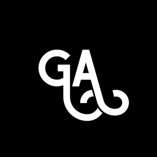 Vector ga letter logo design on black background ga creative initials letter logo concept ga letter design ga white letter design on black background g a g a logo