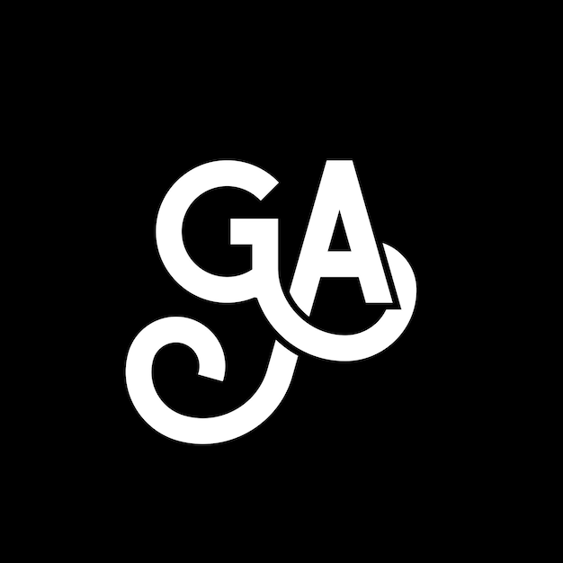 Vector ga letter logo design on black background ga creative initials letter logo concept ga letter design ga white letter design on black background g a g a logo