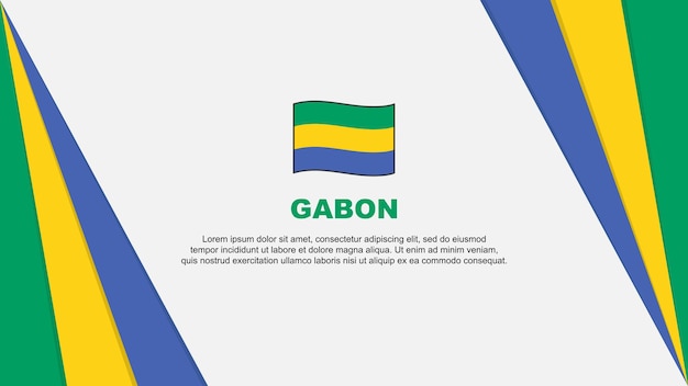 Gabon Flag Abstract Background Design Template Gabon Independence Day Banner Cartoon Vector Illustration Gabon Flag