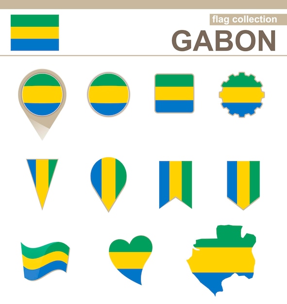 Gabon Flag Collection, 12 versions