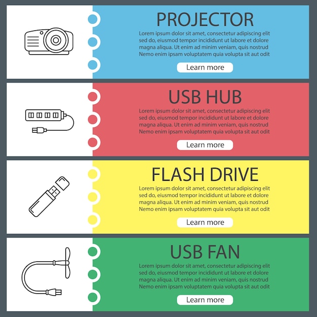 Gadgets web banner templates set