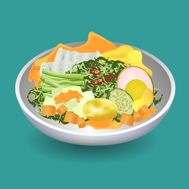 Gado Gado Indonesia Food Stock Vector Illustration