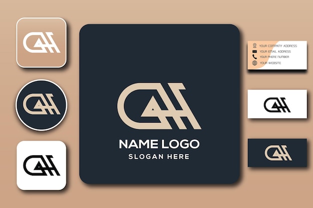 gah monogram logo template