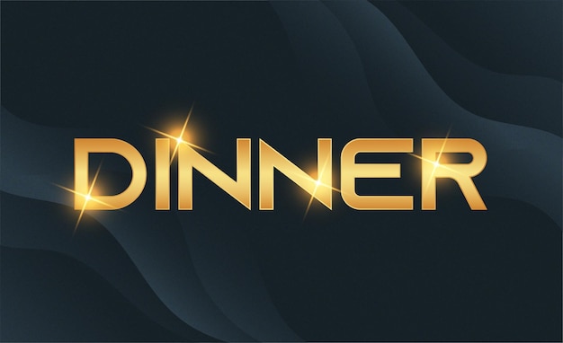 Vector gala dinner text effect editable font template