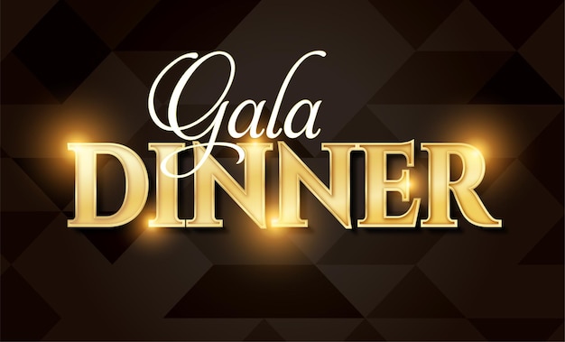 Vector gala dinner text effect editable font template