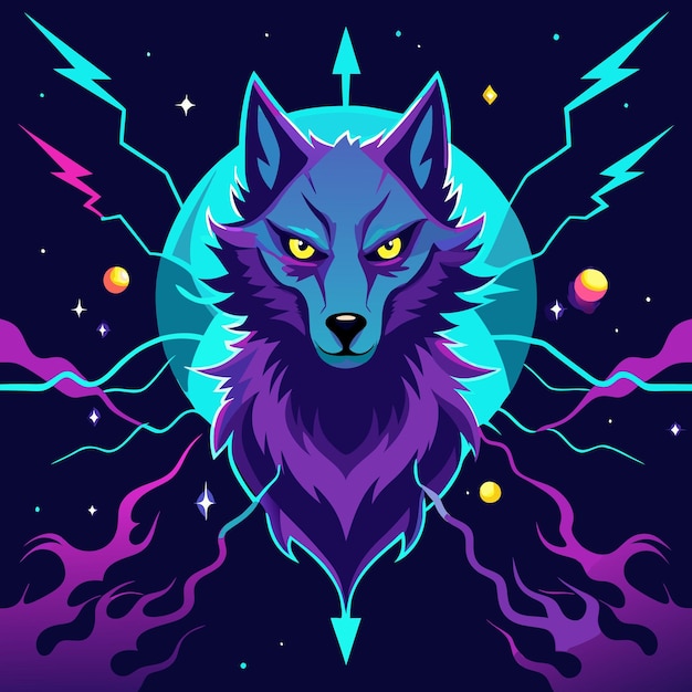 Galactic Wolf Cosmic Printable Graphic Design for Space and AnimalThemed Art