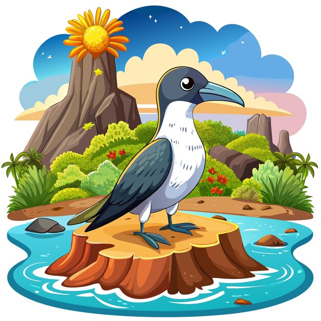 Vector galapagos lava gull bird cooperative stay island vector