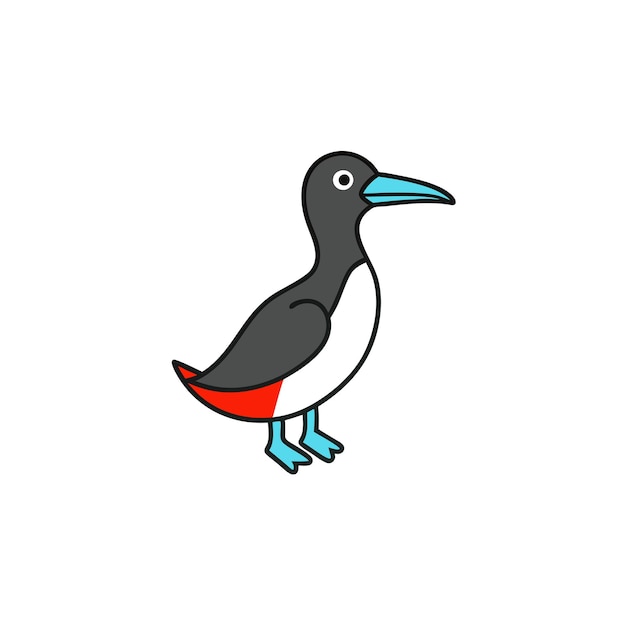 Vector galapagos lava gull bird play icon vector