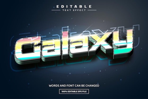 Galaxy 3D editable text effect template