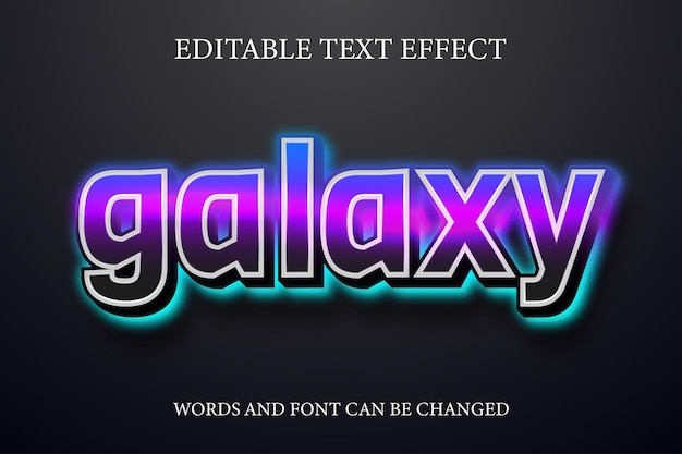 Galaxy 3d gradient style text effect