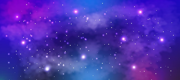 Galaxy night landscape background