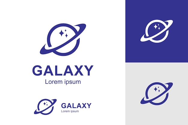 Galaxy planet logo icon symbol for astronomy logo design