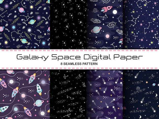 Galaxy Space Digital Papers Pack